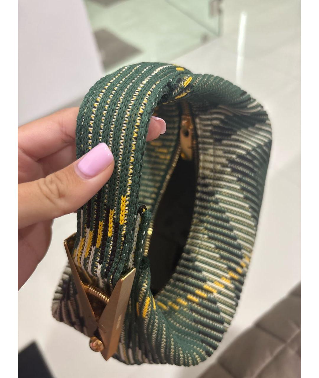 BURBERRY Зеленая тканевая сумка с короткими ручками, фото 4