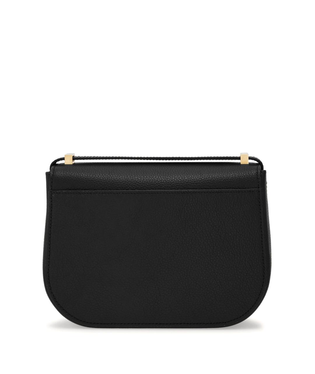 FERRAGAMO Черная кожаная сумка через плечо, фото 3