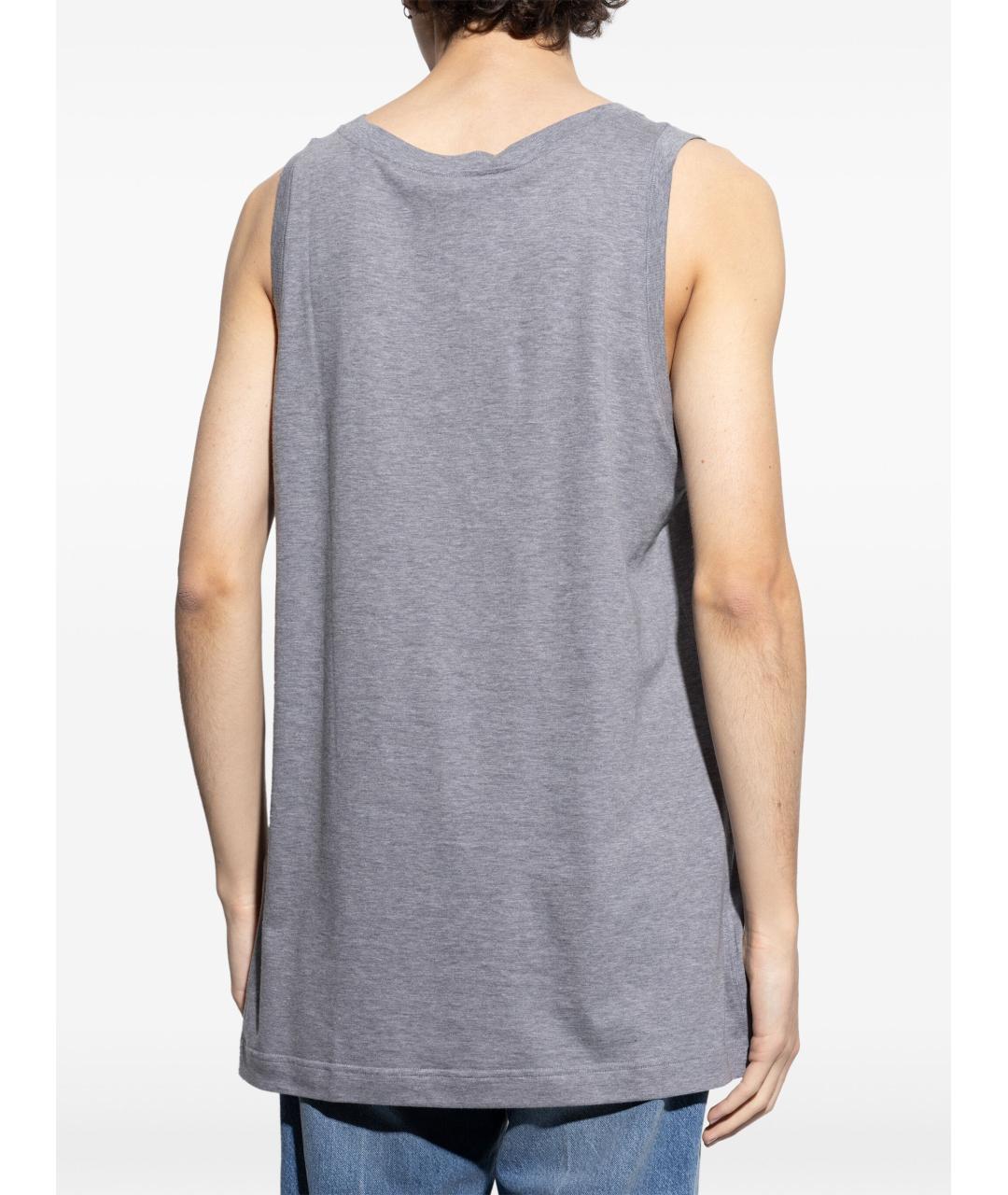 DOLCE&GABBANA Серая хлопковая майка, фото 3