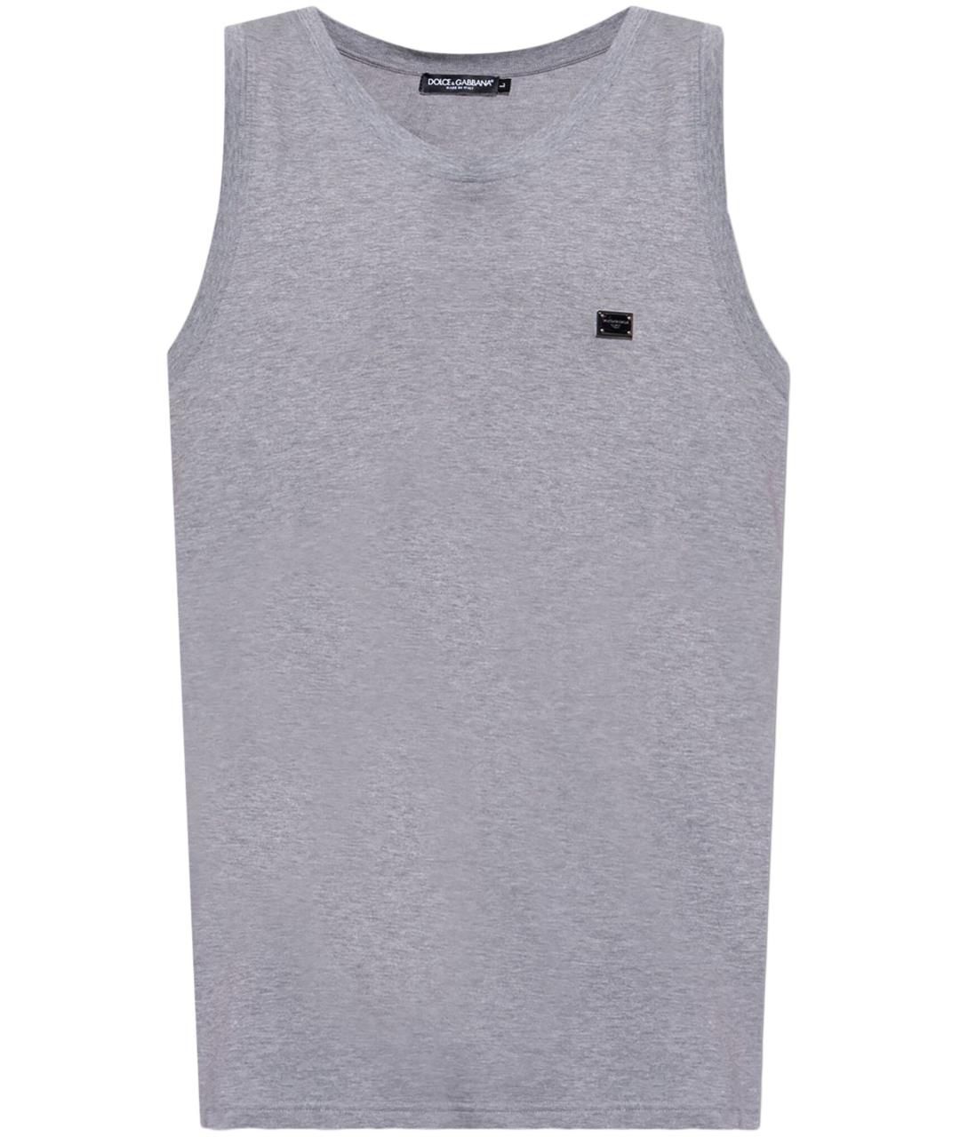 DOLCE&GABBANA Серая хлопковая майка, фото 1