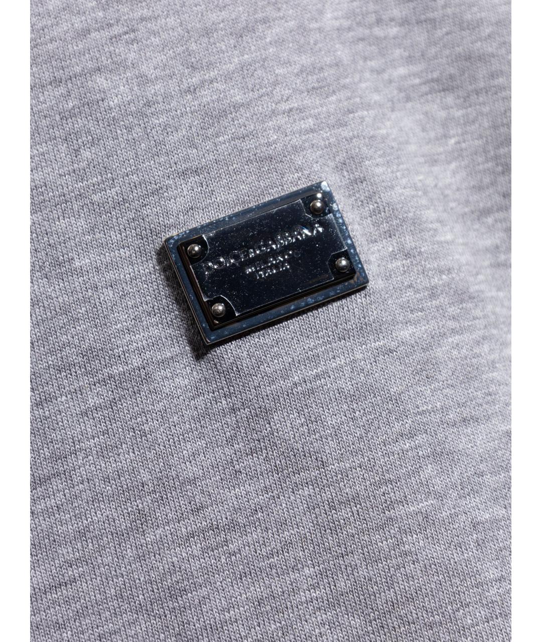 DOLCE&GABBANA Серая хлопковая майка, фото 4