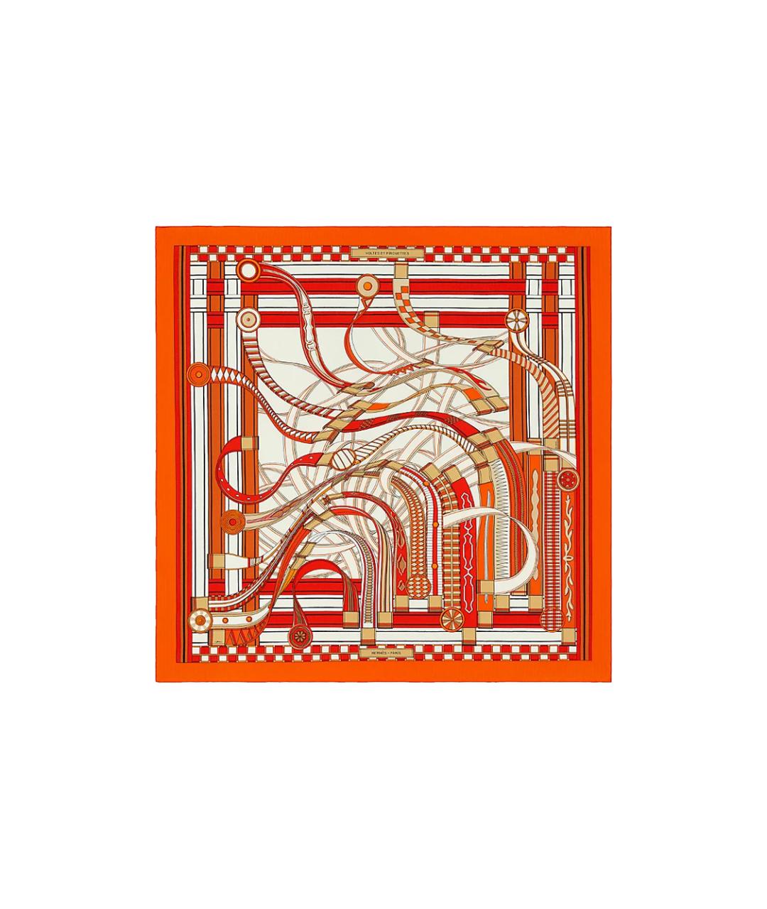 HERMES Оранжевый шарф, фото 1