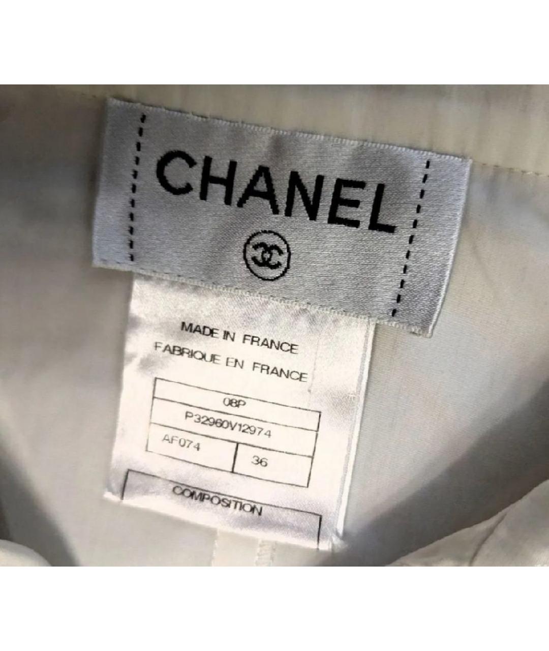 CHANEL Белая хлопковая блузы, фото 5