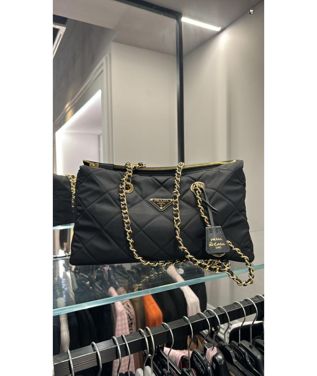 PRADA Черная тканевая сумка через плечо, фото 3