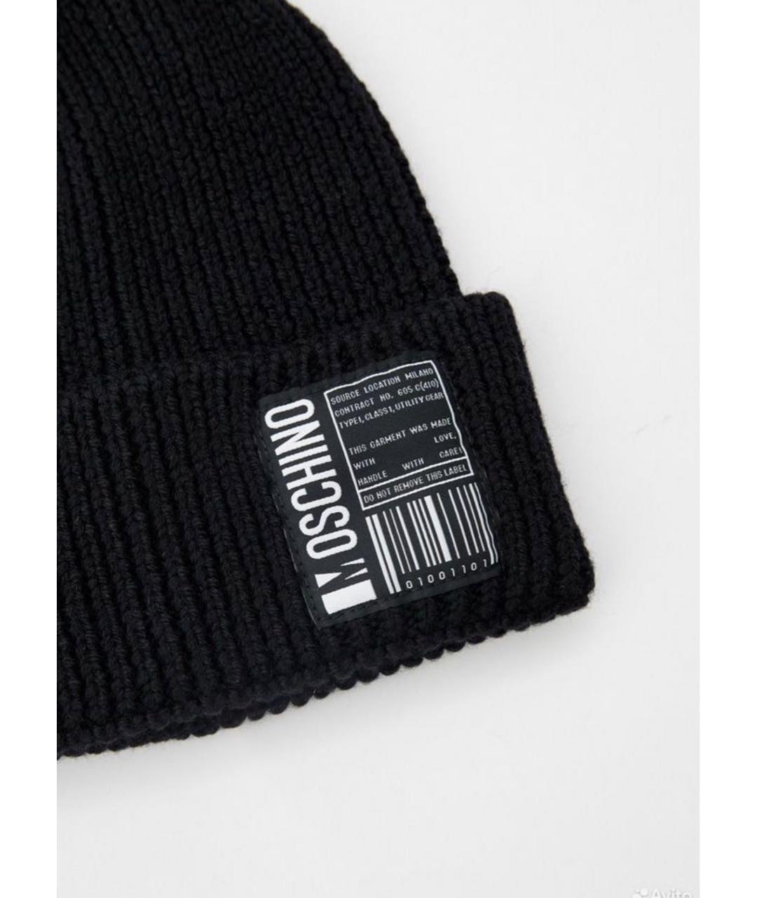 MOSCHINO Черная шерстяная шапка, фото 3