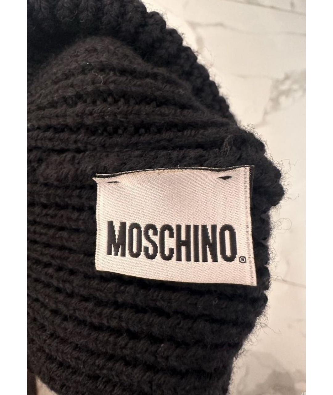 MOSCHINO Черная шерстяная шапка, фото 4