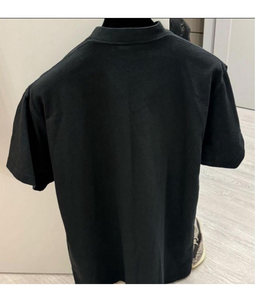 BALENCIAGA Черная хлопковая футболка, фото 2