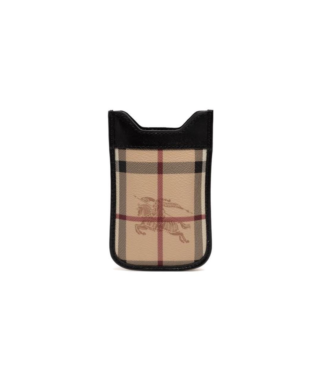 BURBERRY Бежевый кожаный кардхолдер, фото 1