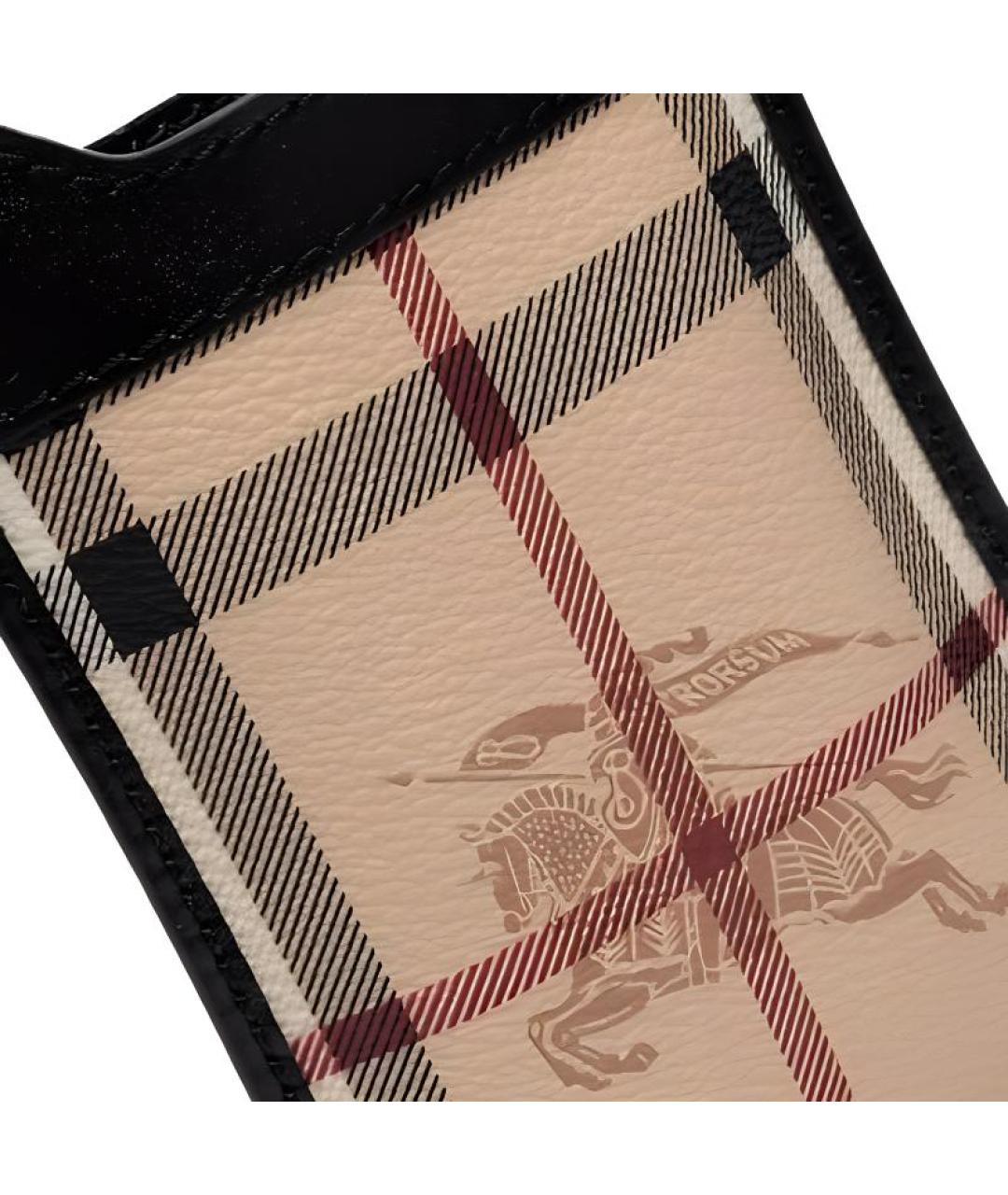 BURBERRY Бежевый кожаный кардхолдер, фото 3