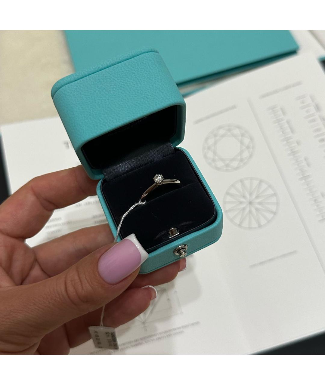 TIFFANY&CO Серебряное платиновое кольцо, фото 2