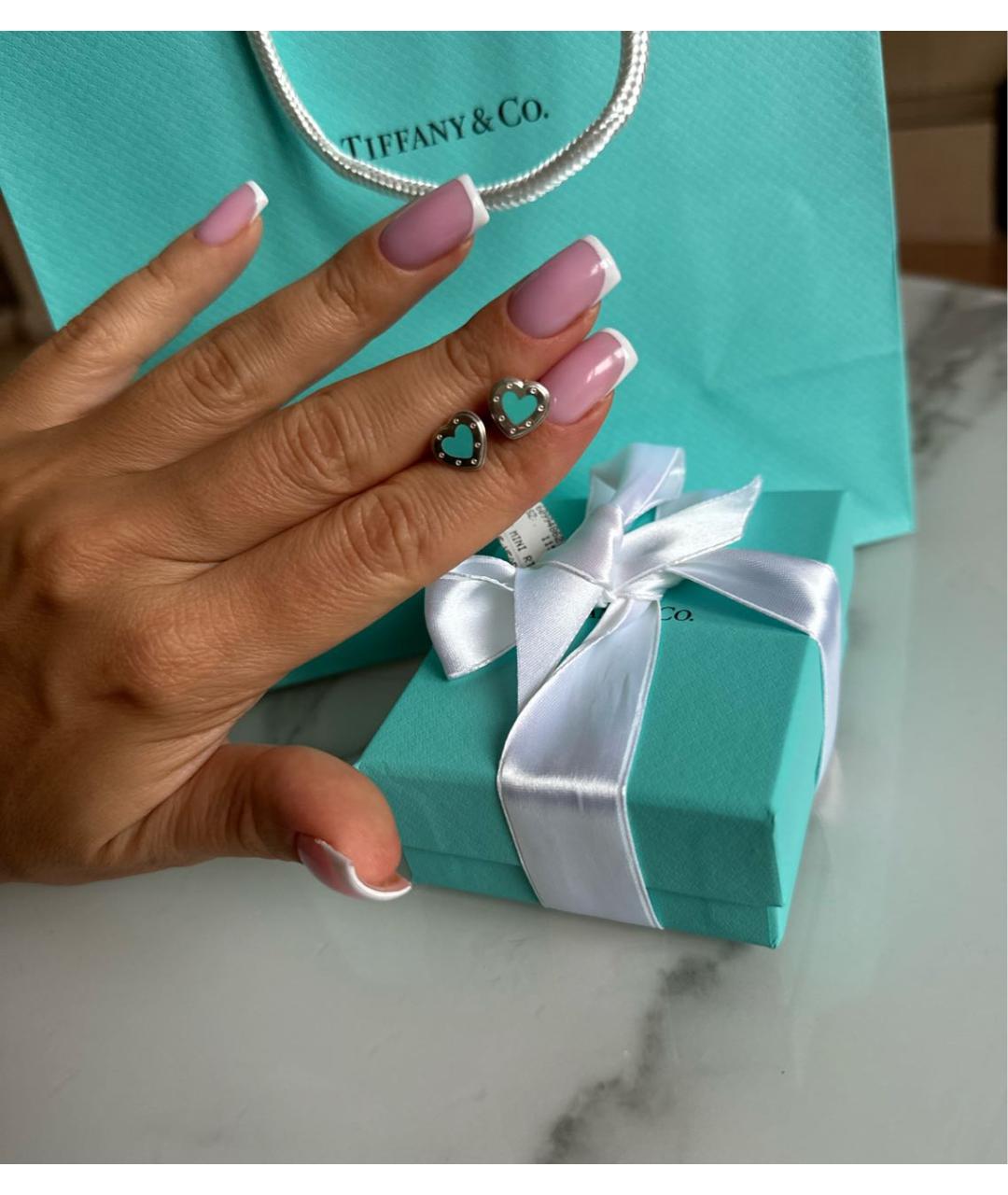 TIFFANY&CO Бирюзовые серебряные серьги, фото 2