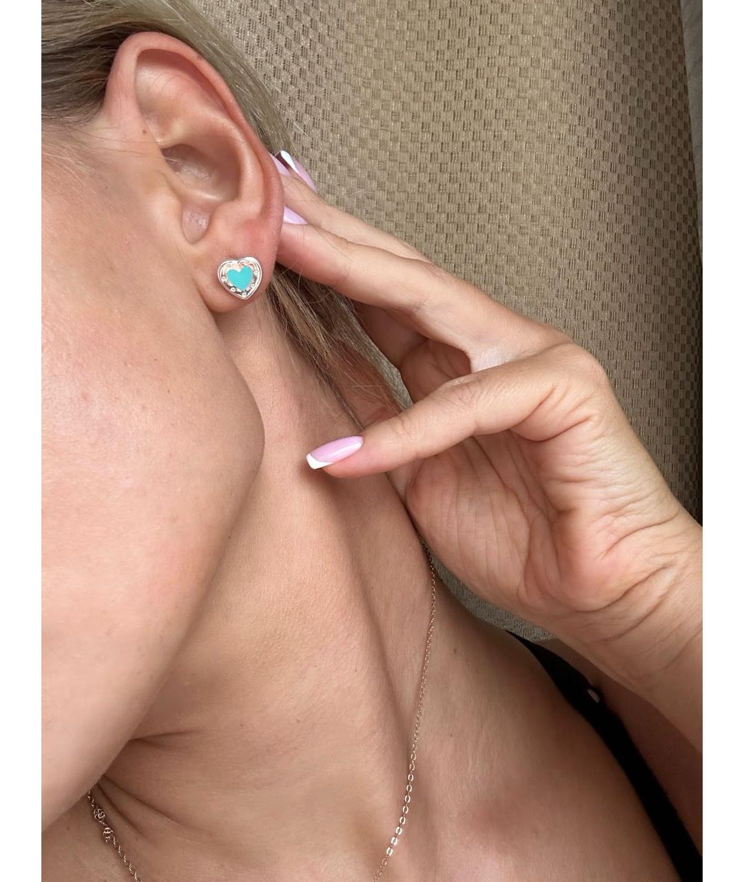 TIFFANY&CO Бирюзовые серебряные серьги, фото 4