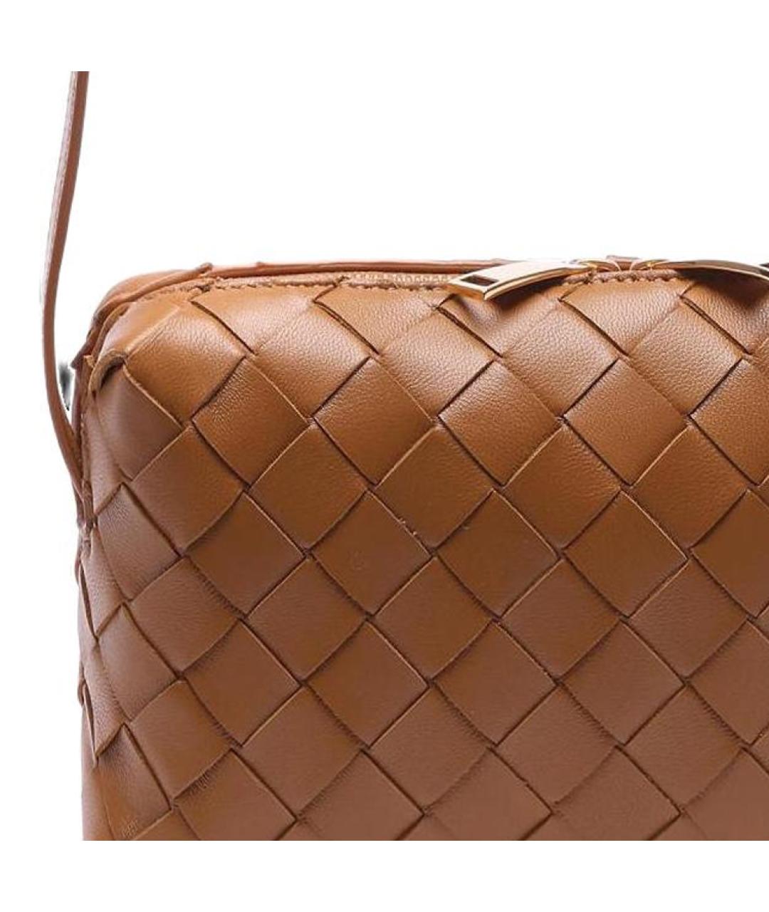 BOTTEGA VENETA Коричневая кожаная сумка через плечо, фото 4