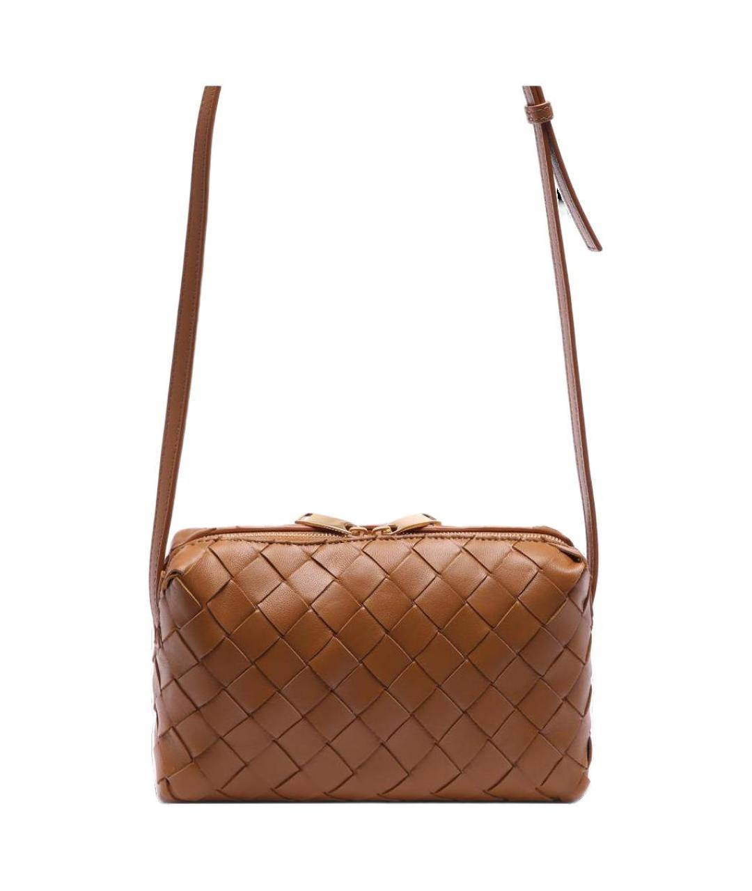 BOTTEGA VENETA Коричневая кожаная сумка через плечо, фото 3