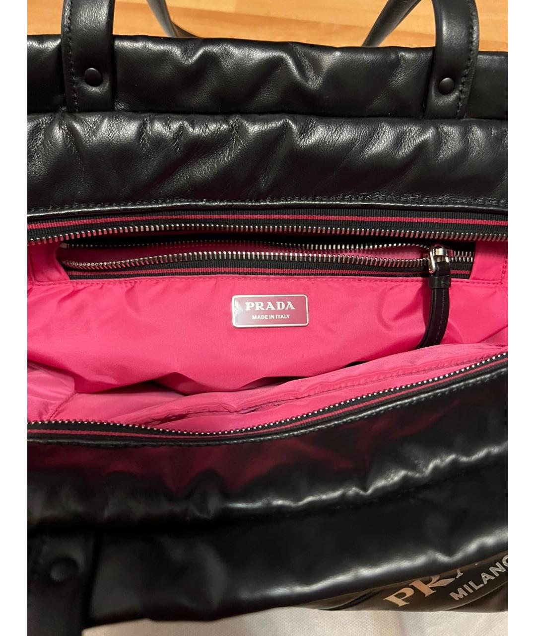 PRADA Черная кожаная сумка тоут, фото 2
