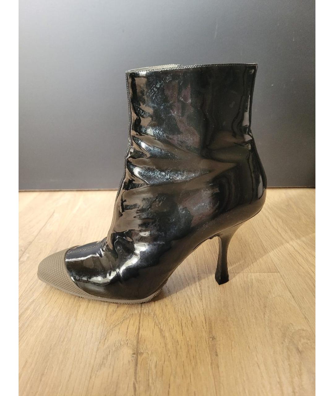 MIU MIU Черные ботильоны из лакированной кожи, фото 8