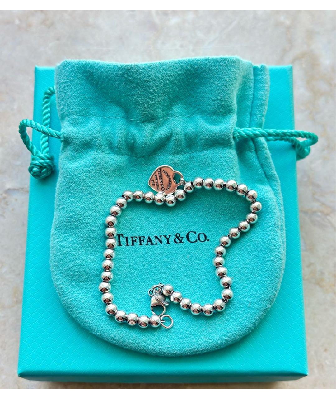 TIFFANY&CO Красный серебряный браслет, фото 2