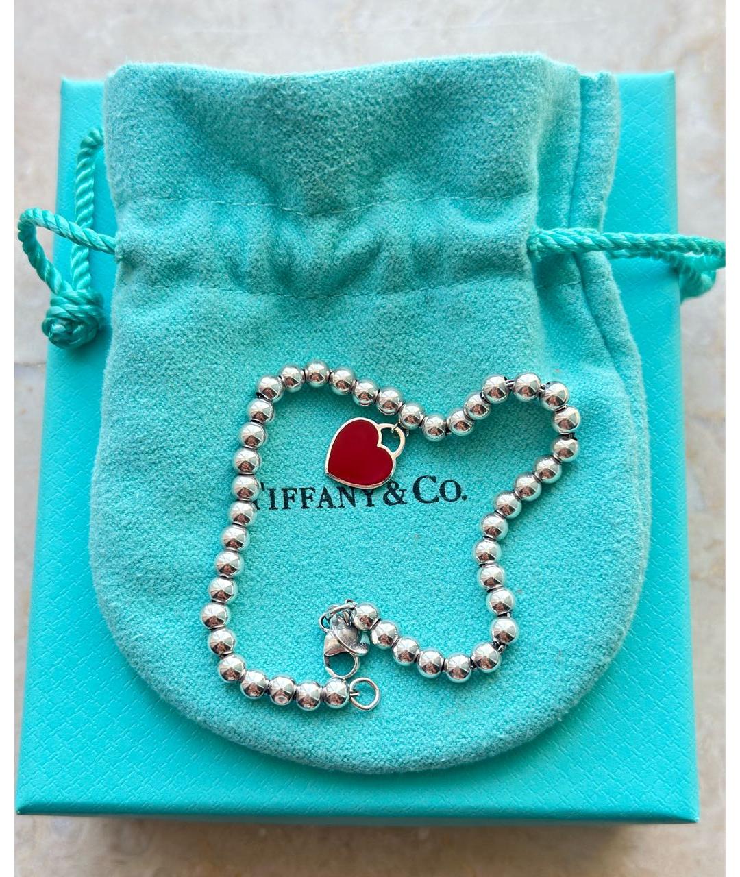 TIFFANY&CO Красный серебряный браслет, фото 5