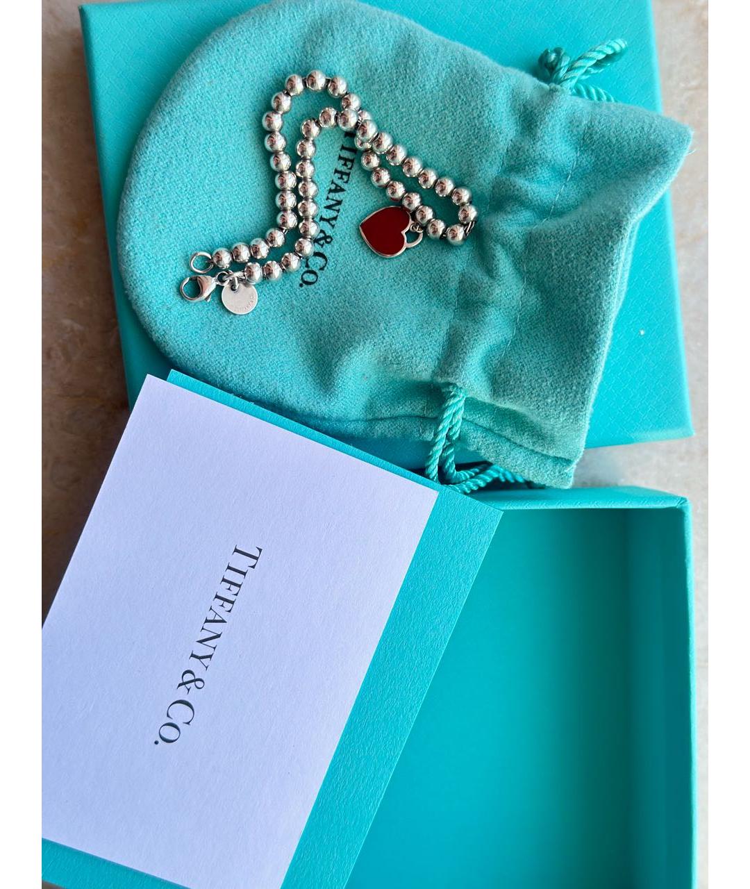 TIFFANY&CO Красный серебряный браслет, фото 4