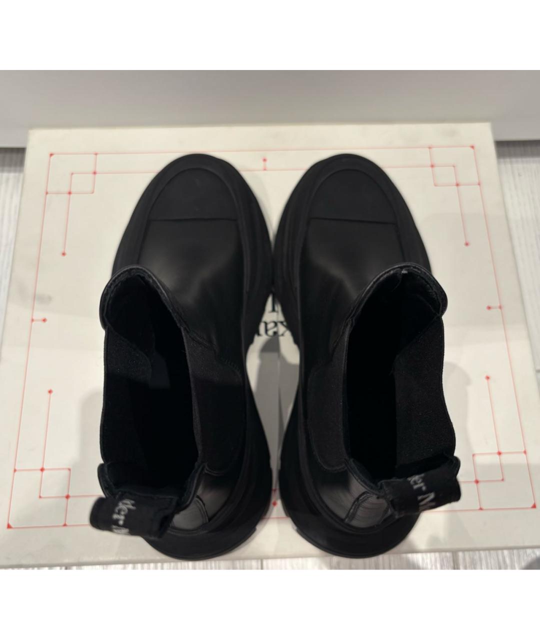 ALEXANDER MCQUEEN Черные кожаные полусапоги, фото 3