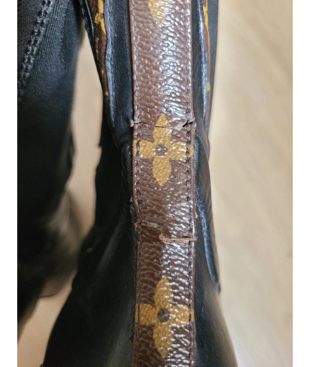 LOUIS VUITTON Черные кожаные полусапоги, фото 9