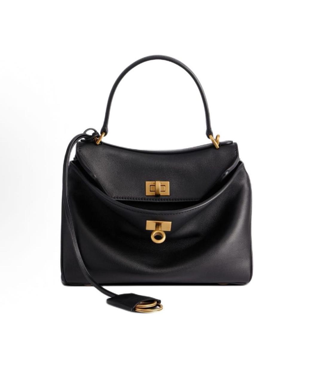 BALENCIAGA Черная кожаная сумка с короткими ручками, фото 1