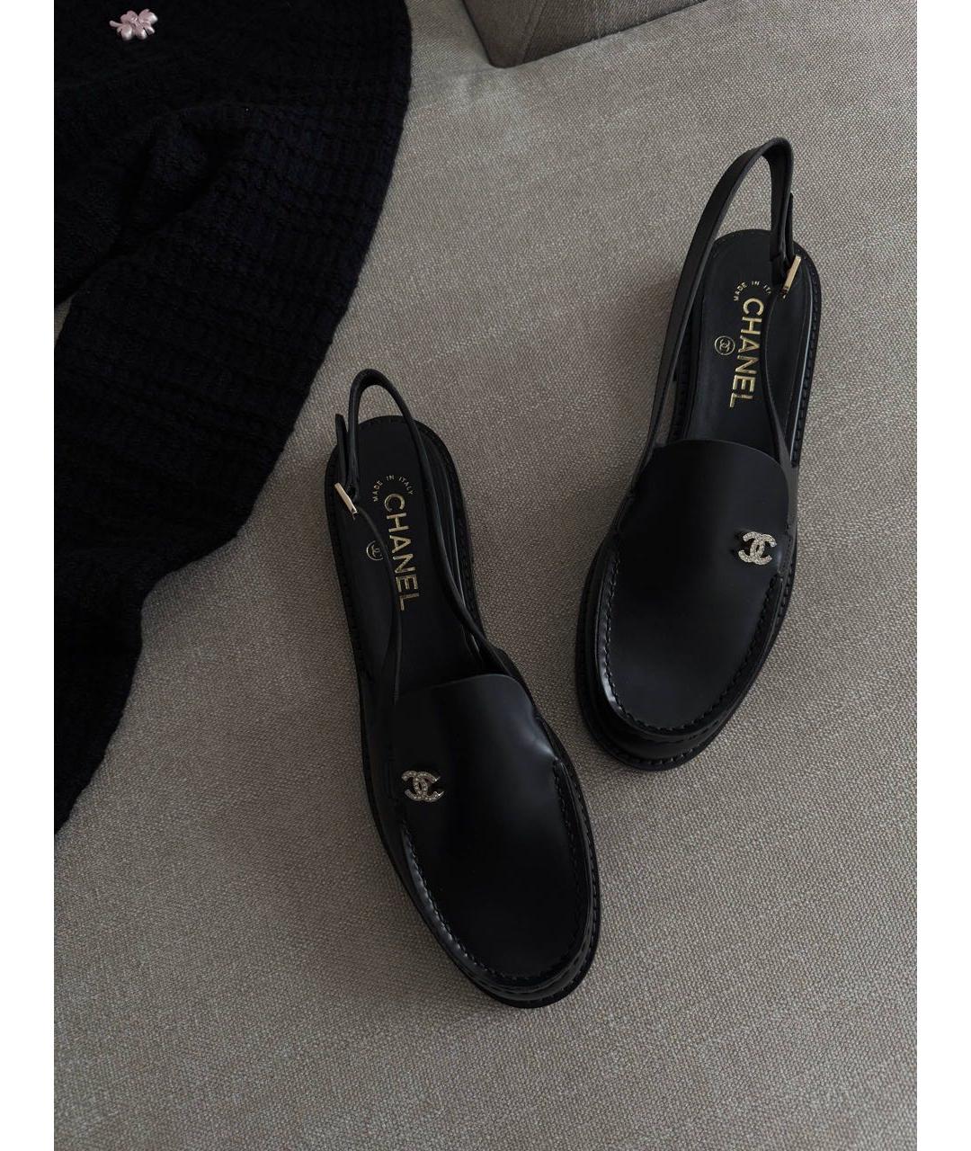 CHANEL Черные кожаные сабо, фото 3