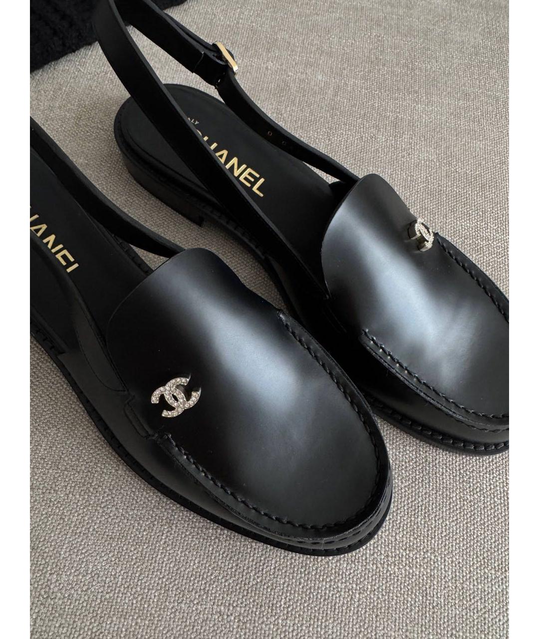 CHANEL Черные кожаные сабо, фото 2