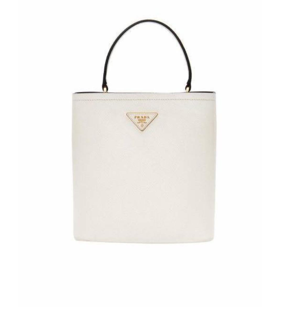 PRADA Белая кожаная сумка через плечо, фото 1