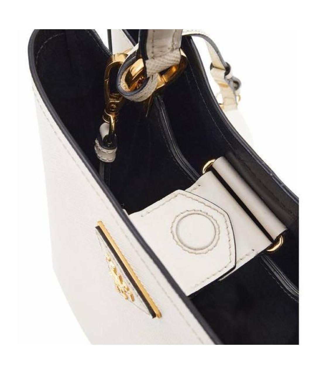 PRADA Белая кожаная сумка через плечо, фото 3