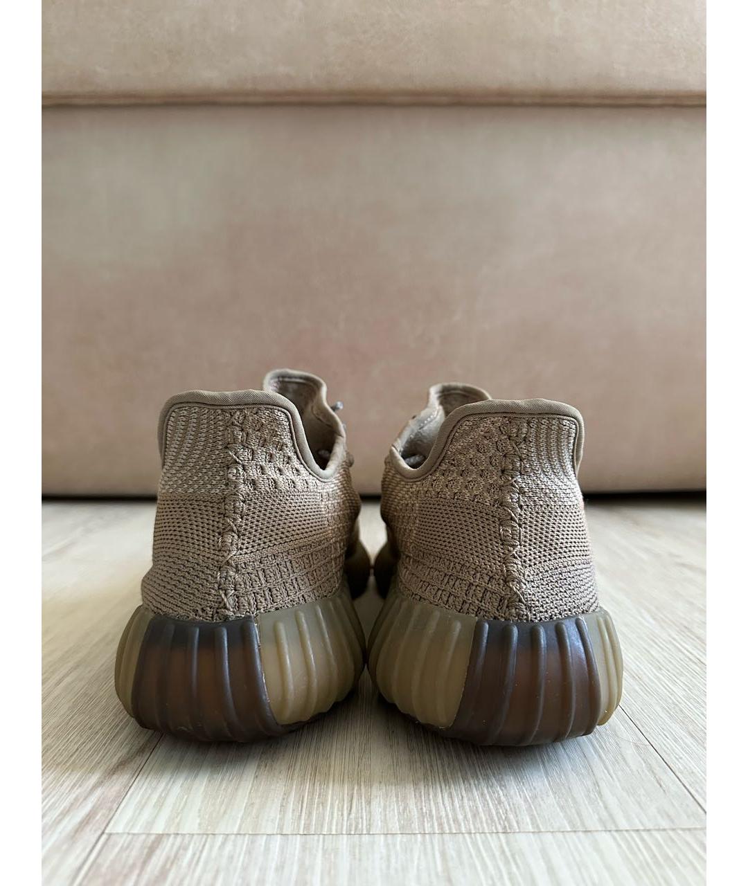 ADIDAS YEEZY Бежевые текстильные низкие кроссовки / кеды, фото 4
