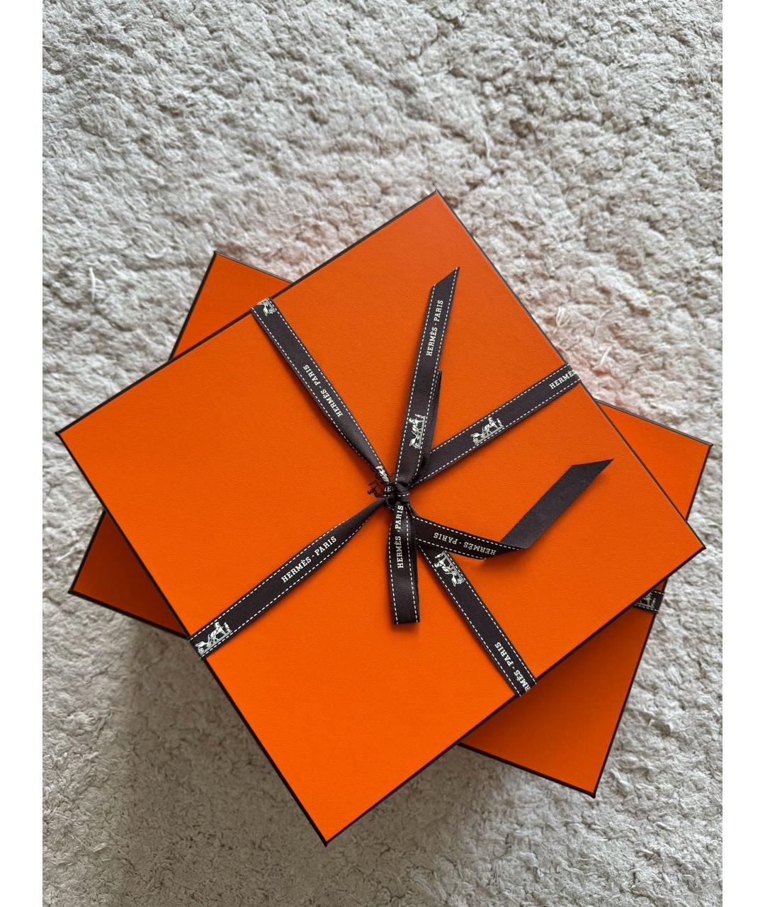 HERMES Бежевый шелковый платок, фото 3