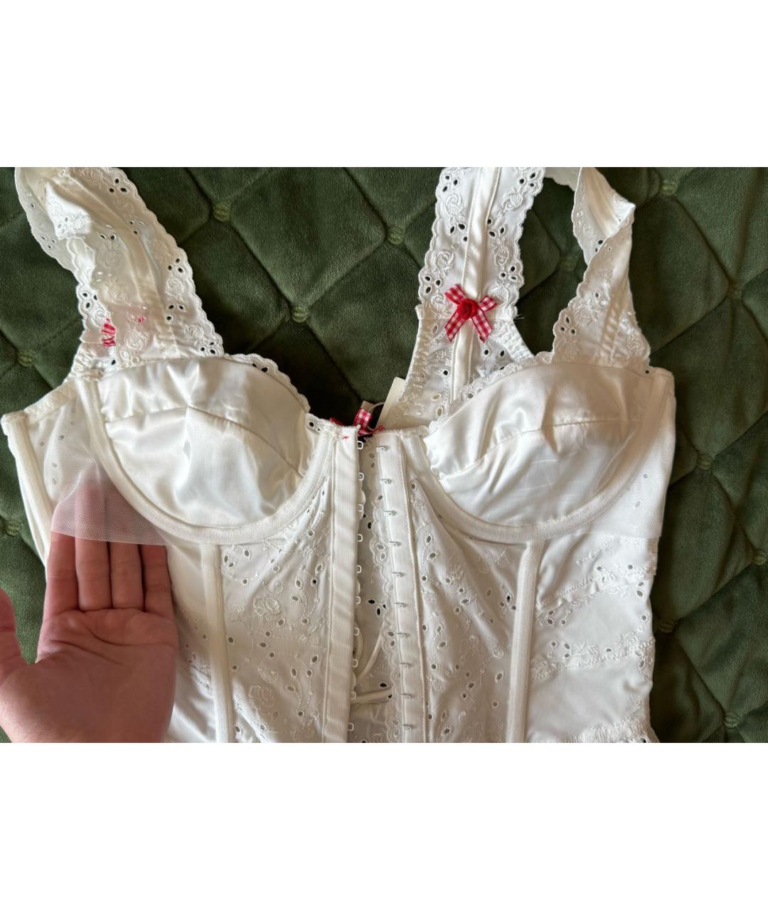 FOR LOVE AND LEMONS Белый кружевной корсет, фото 8