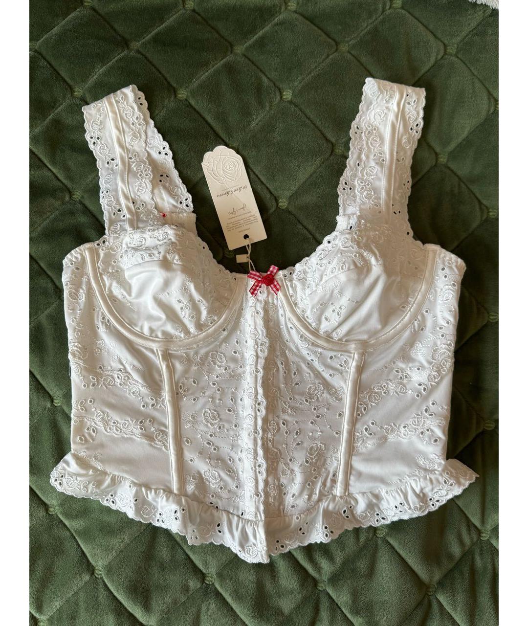 FOR LOVE AND LEMONS Белый кружевной корсет, фото 2