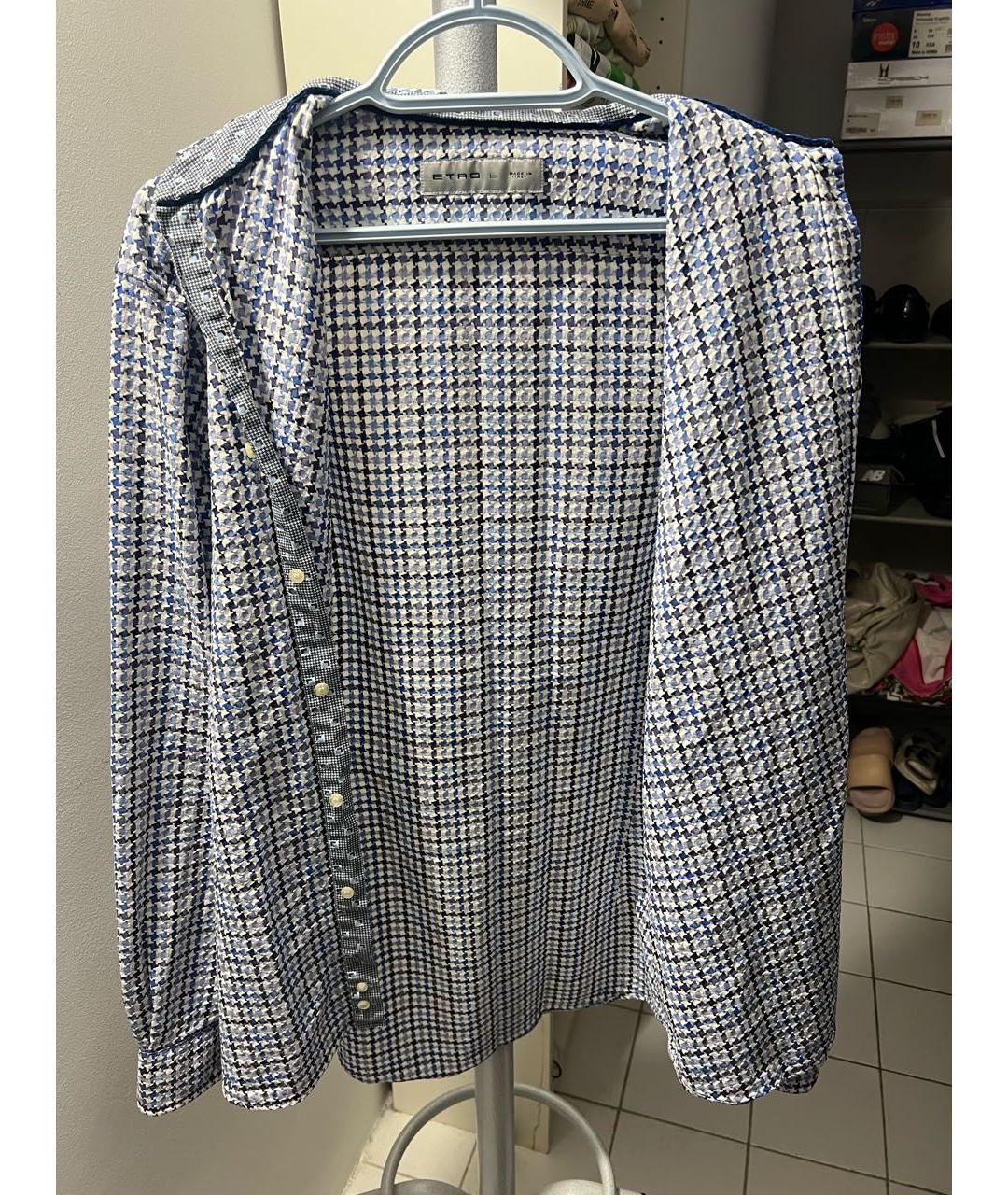 ETRO Голубая хлопковая кэжуал рубашка, фото 3