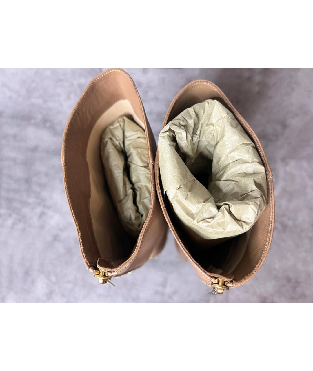 JIMMY CHOO Горчичные кожаные сапоги, фото 3