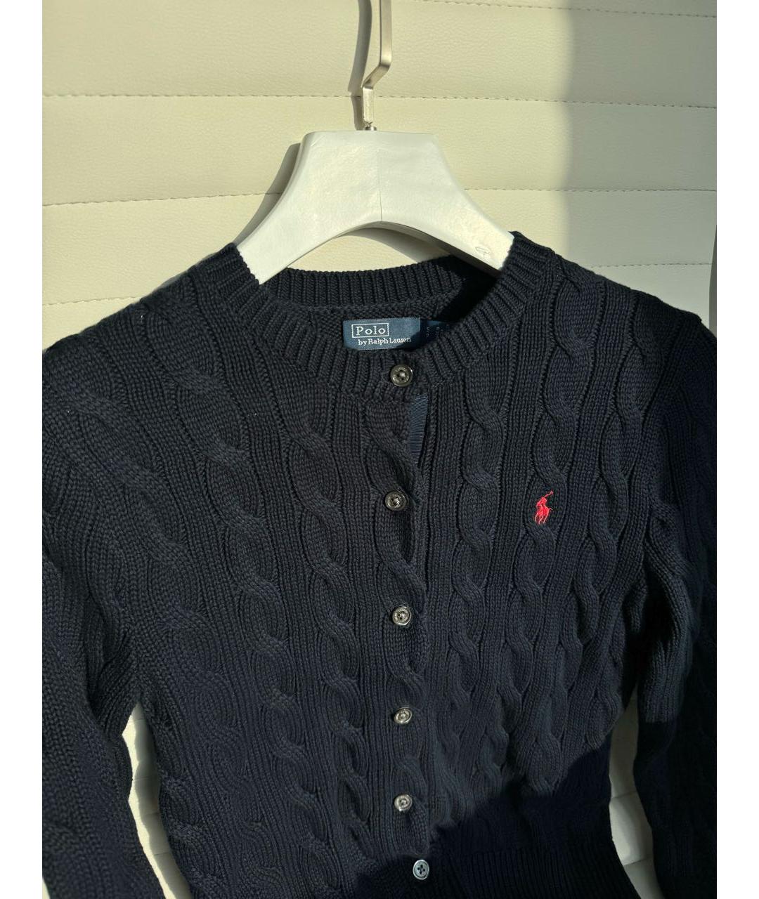 POLO RALPH LAUREN Темно-синий хлопковый кардиган, фото 3