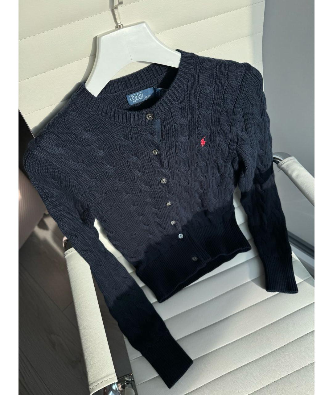 POLO RALPH LAUREN Темно-синий хлопковый кардиган, фото 2