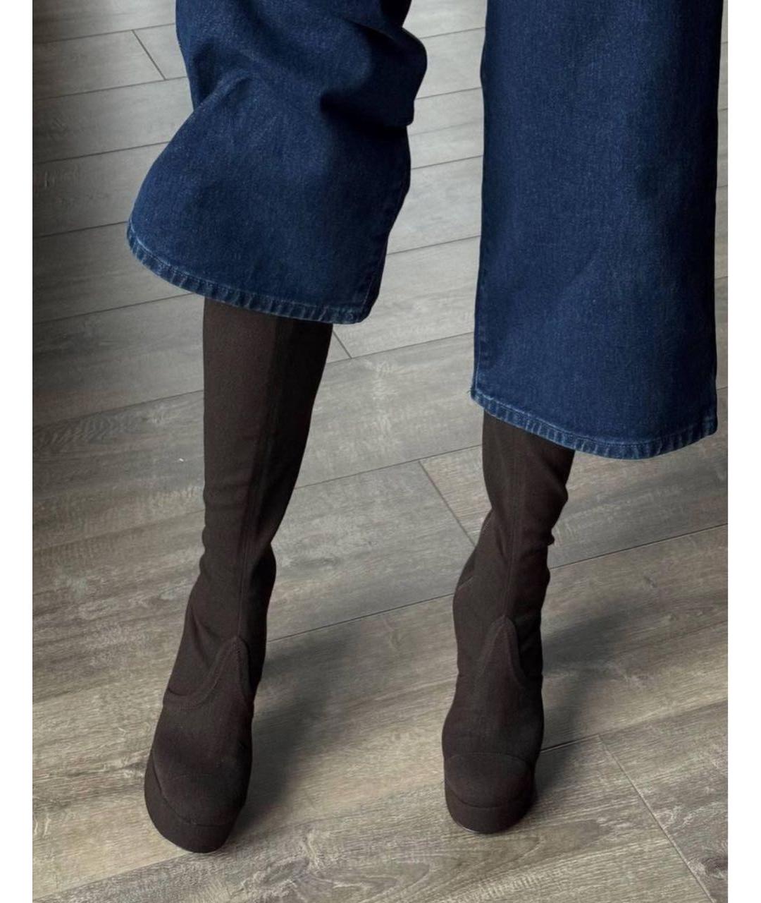 CHANEL Коричневые текстильные сапоги, фото 6