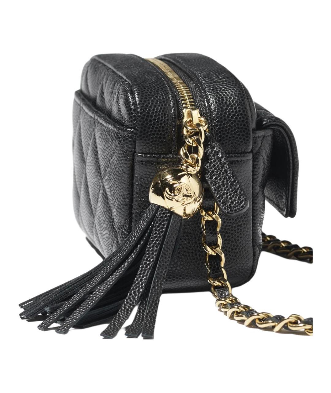 CHANEL Черная кожаная сумка через плечо, фото 4