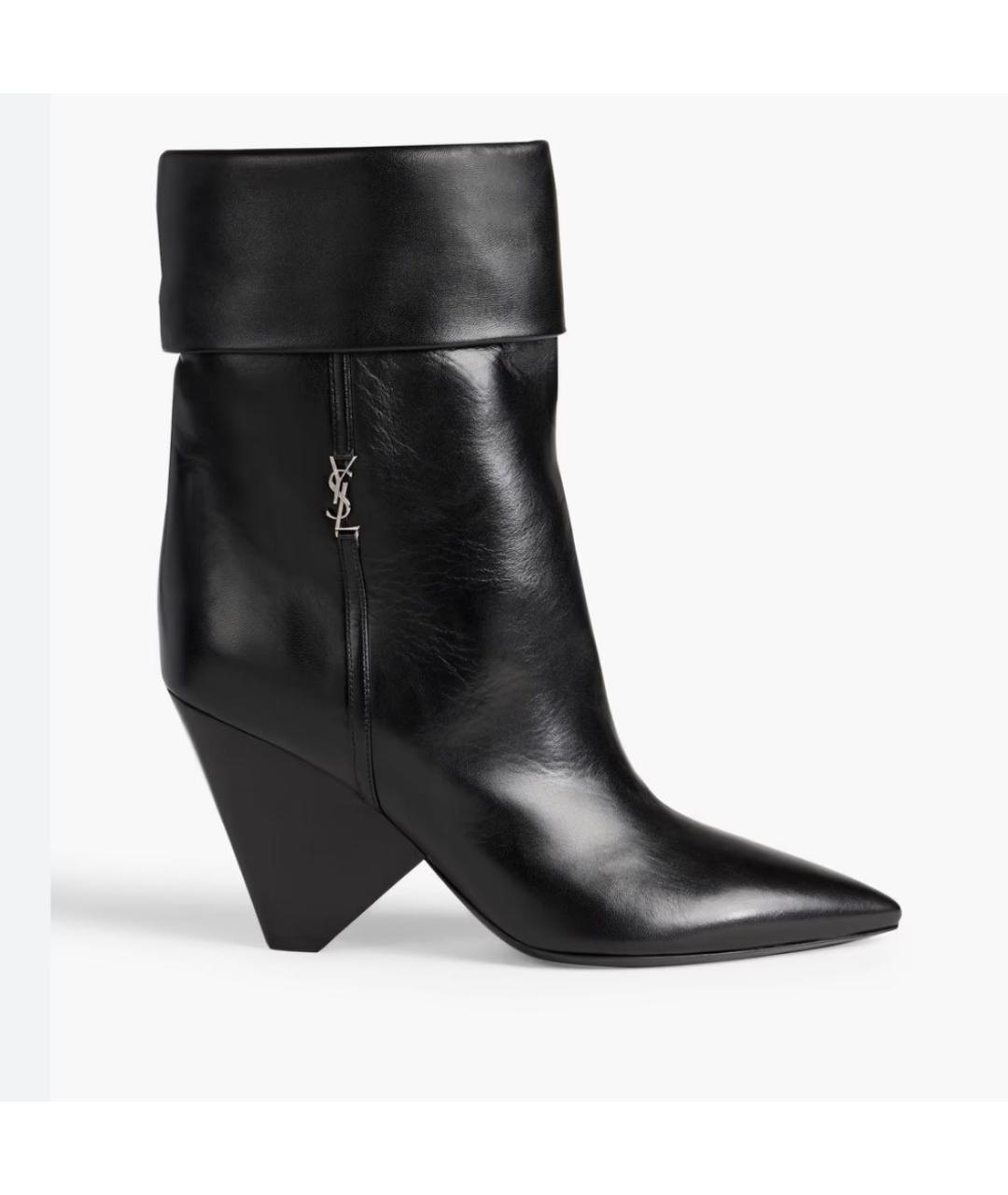 SAINT LAURENT Черные кожаные ботильоны, фото 7