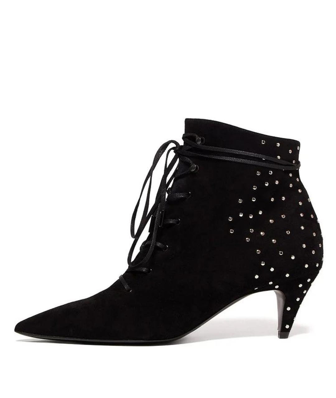 SAINT LAURENT Черные кожаные ботильоны, фото 5