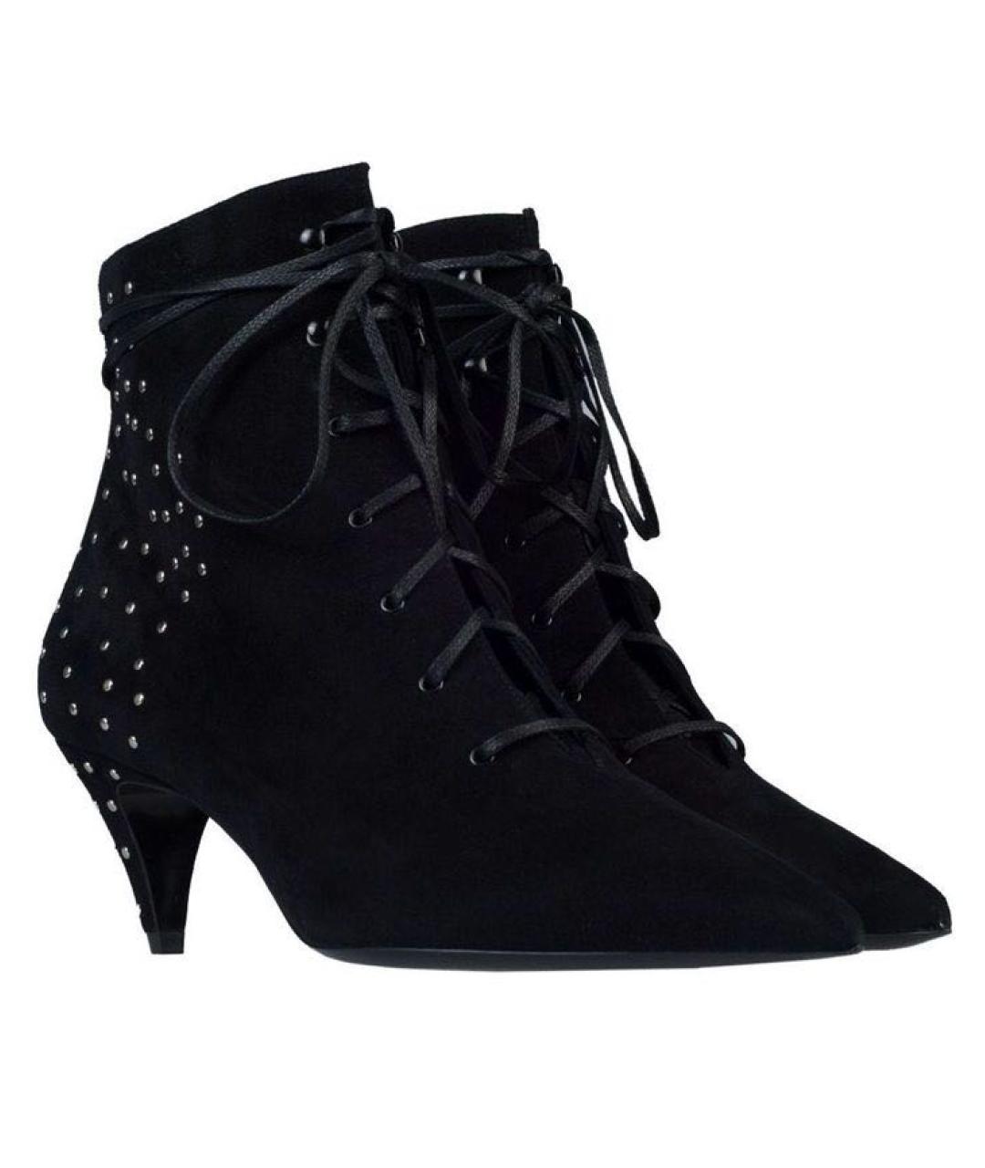 SAINT LAURENT Черные кожаные ботильоны, фото 2