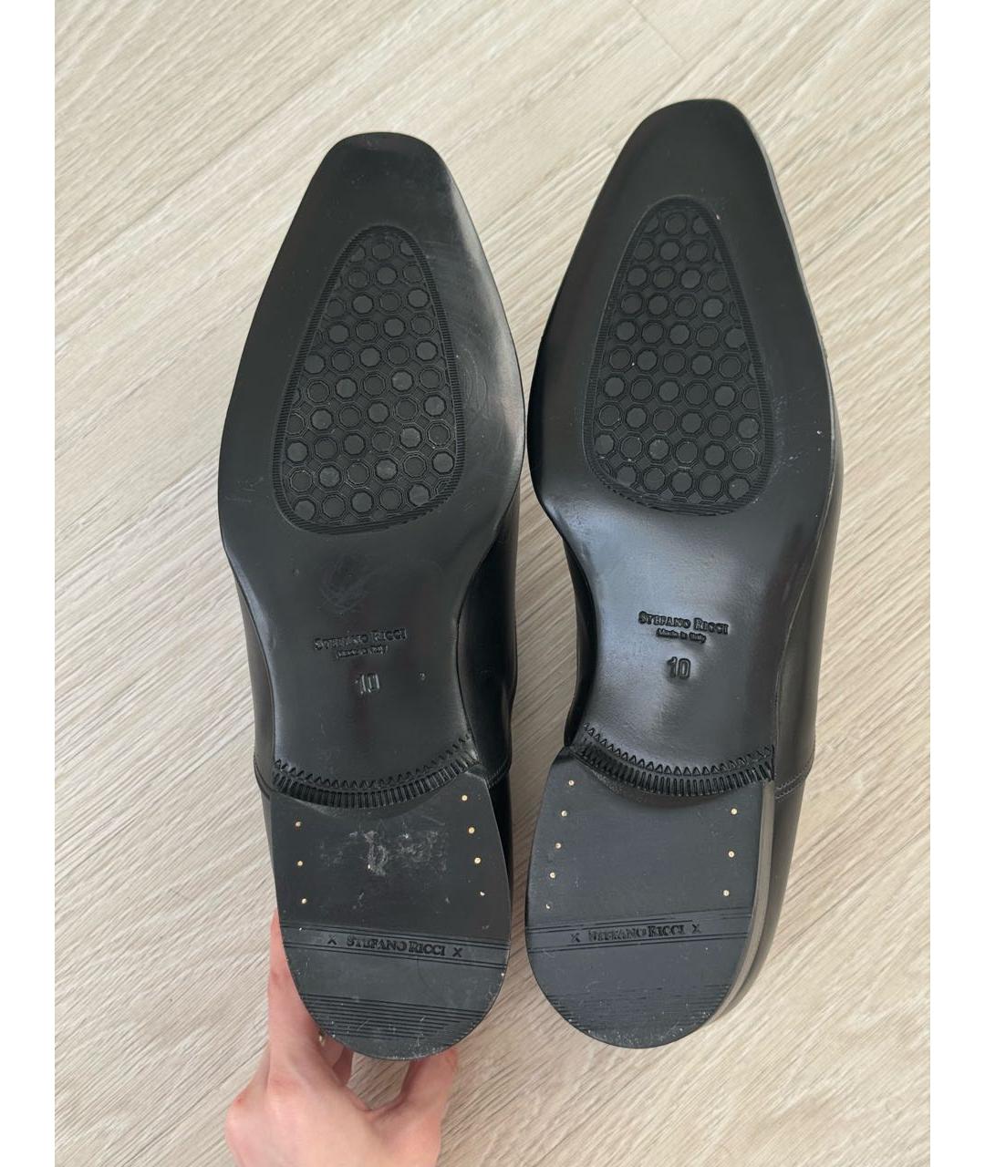STEFANO RICCI Черные кожаные лоферы, фото 6