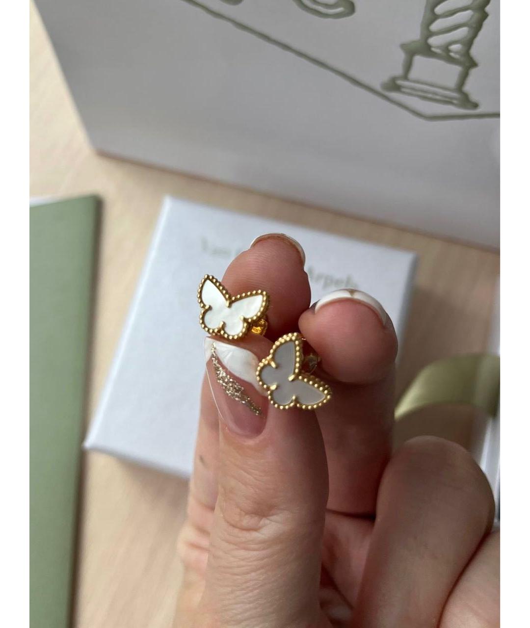 VAN CLEEF & ARPELS Белые серьги из желтого золота, фото 4