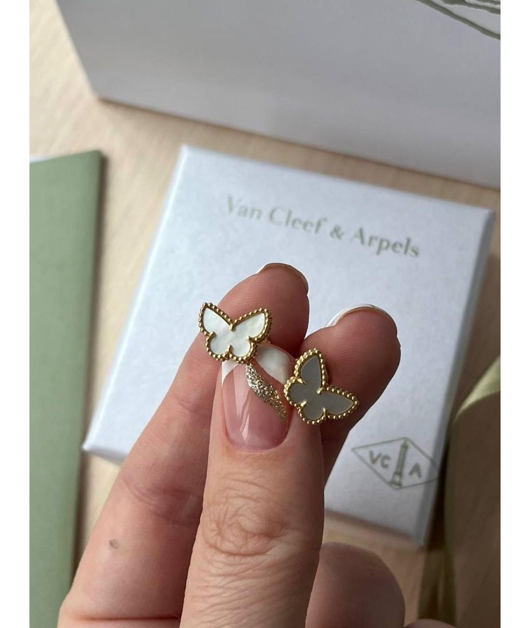 VAN CLEEF & ARPELS Белые серьги из желтого золота, фото 5