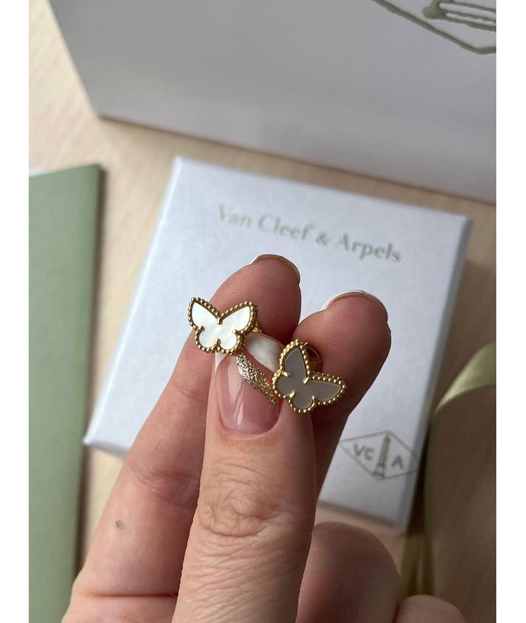 VAN CLEEF & ARPELS Белые серьги из желтого золота, фото 6