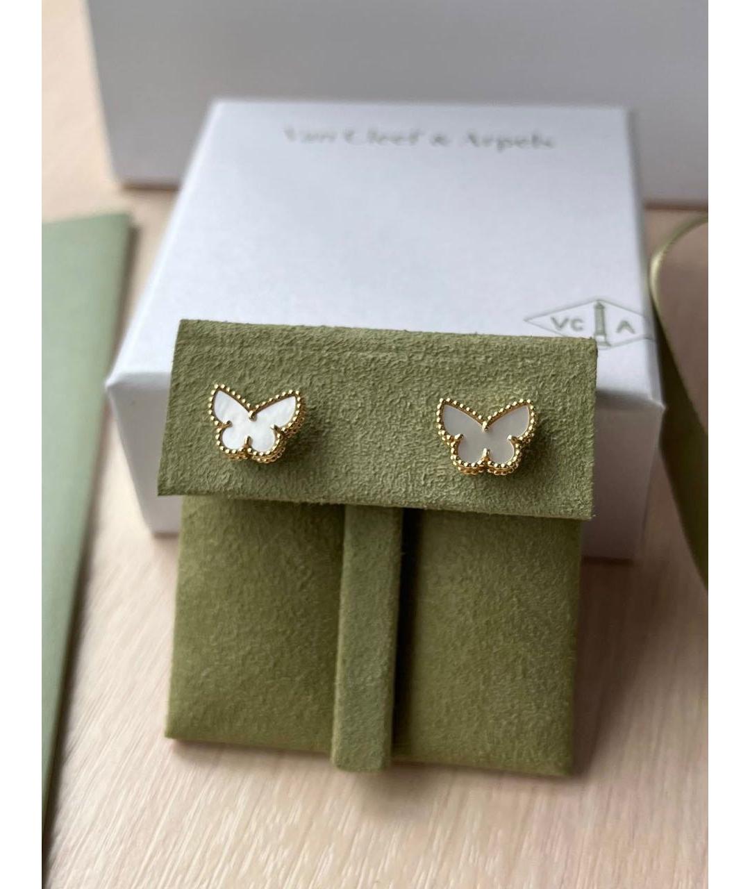 VAN CLEEF & ARPELS Белые серьги из желтого золота, фото 3