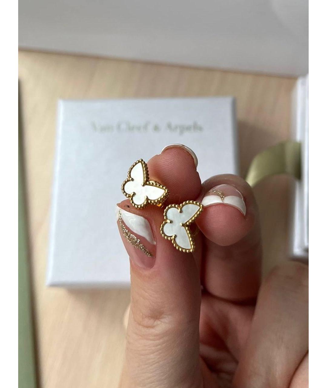 VAN CLEEF & ARPELS Белые серьги из желтого золота, фото 7