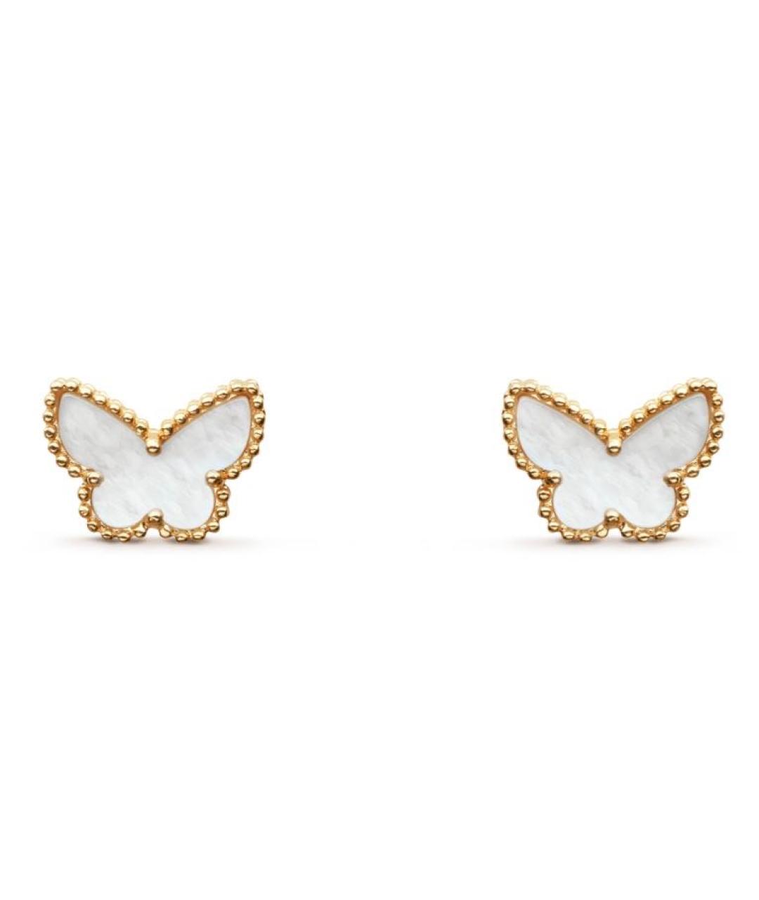 VAN CLEEF & ARPELS Белые серьги из желтого золота, фото 1